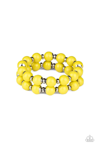 Bubble Blast Off - Yellow - Paparazzi Braacelet