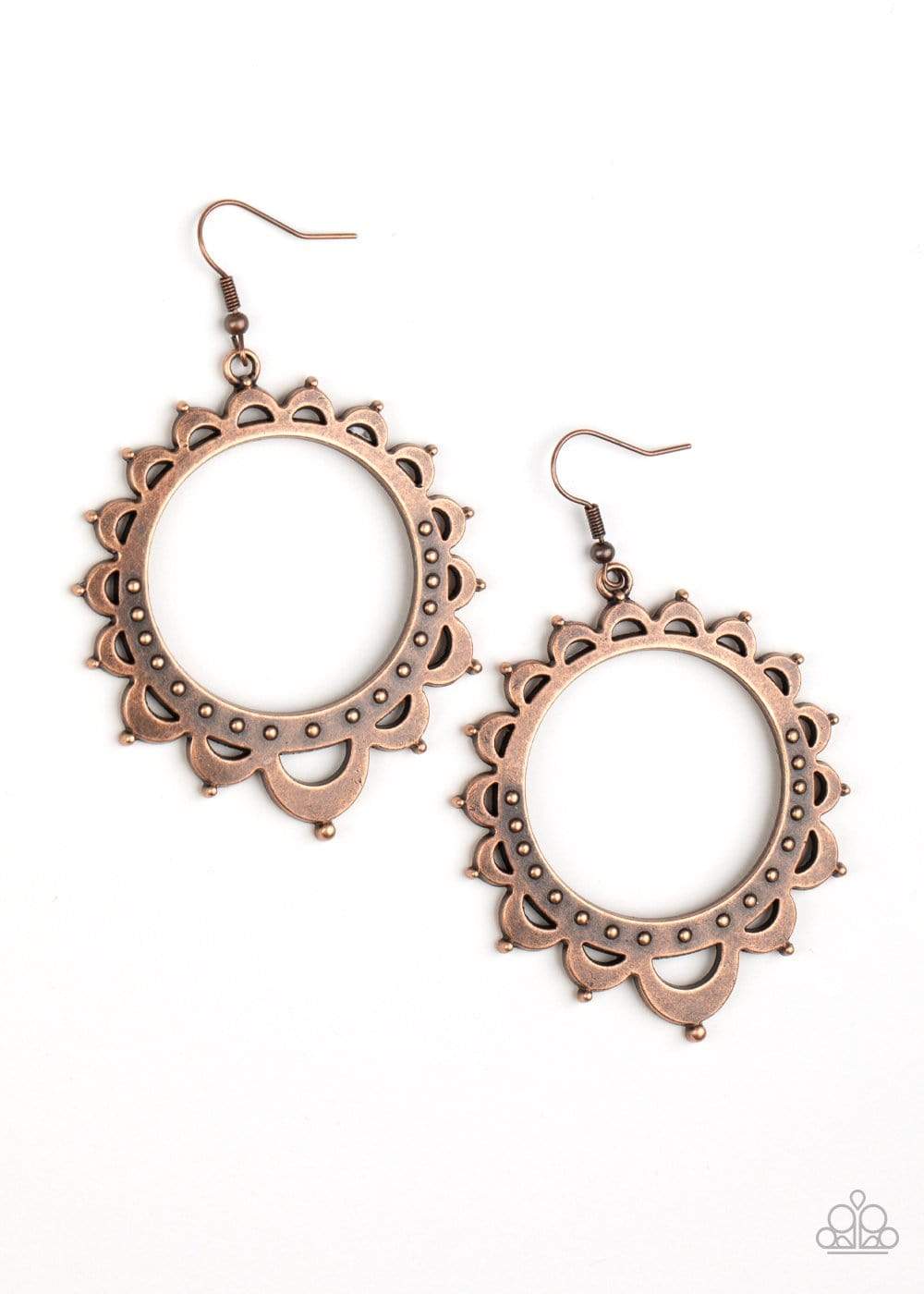 Casually Capricious - Copper - Paparazzi Earrings