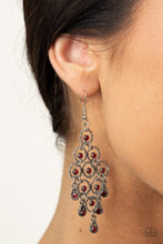 Load image into Gallery viewer, Chandelier Cameo - Red - Paparazzi Earrings