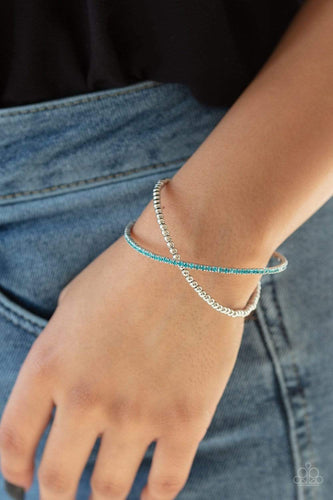 Chicly Crisscrossed - Blue - Paparazzi Bracelet