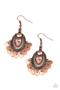Chime Chic - Copper - Paparazzi Earrings