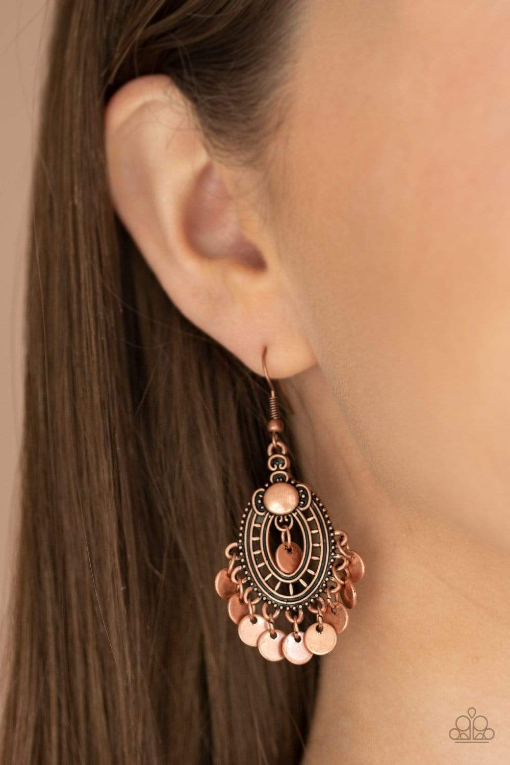 Chime Chic - Copper - Paparazzi Earrings