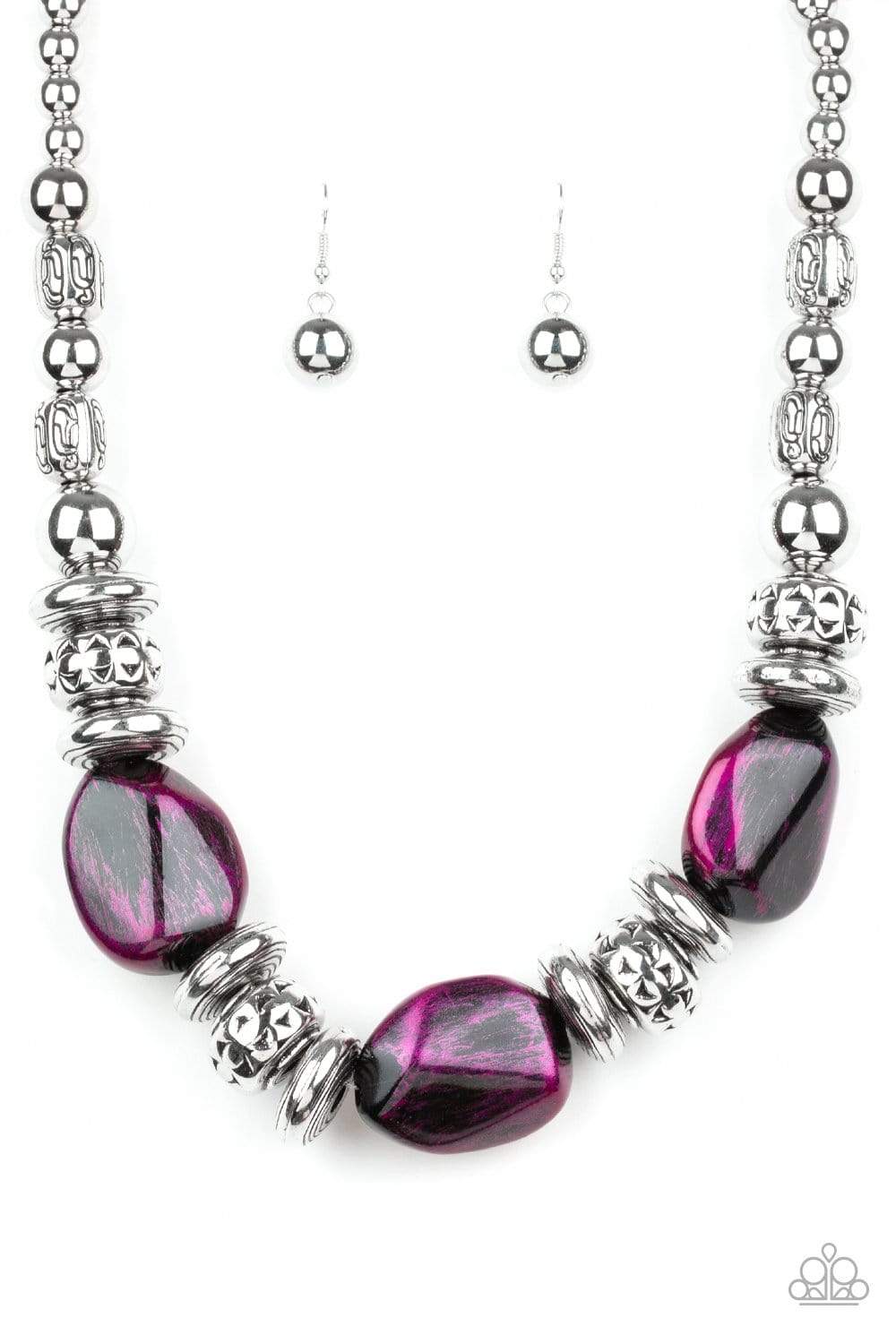 Colorfully Confident - Purple Necklace