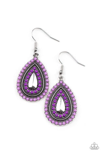 (Coming Soon) Beaded Bonanza - Purple - Paparazzi Earrings