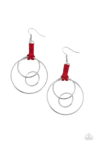 (Coming Soon) Fearless Fusion - Red - Paparazzi Earrings