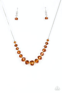 Crystal Carriage - Brown Necklace
