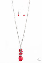 Load image into Gallery viewer, Crystal Cascade - Red -Paparazzi Necklace
