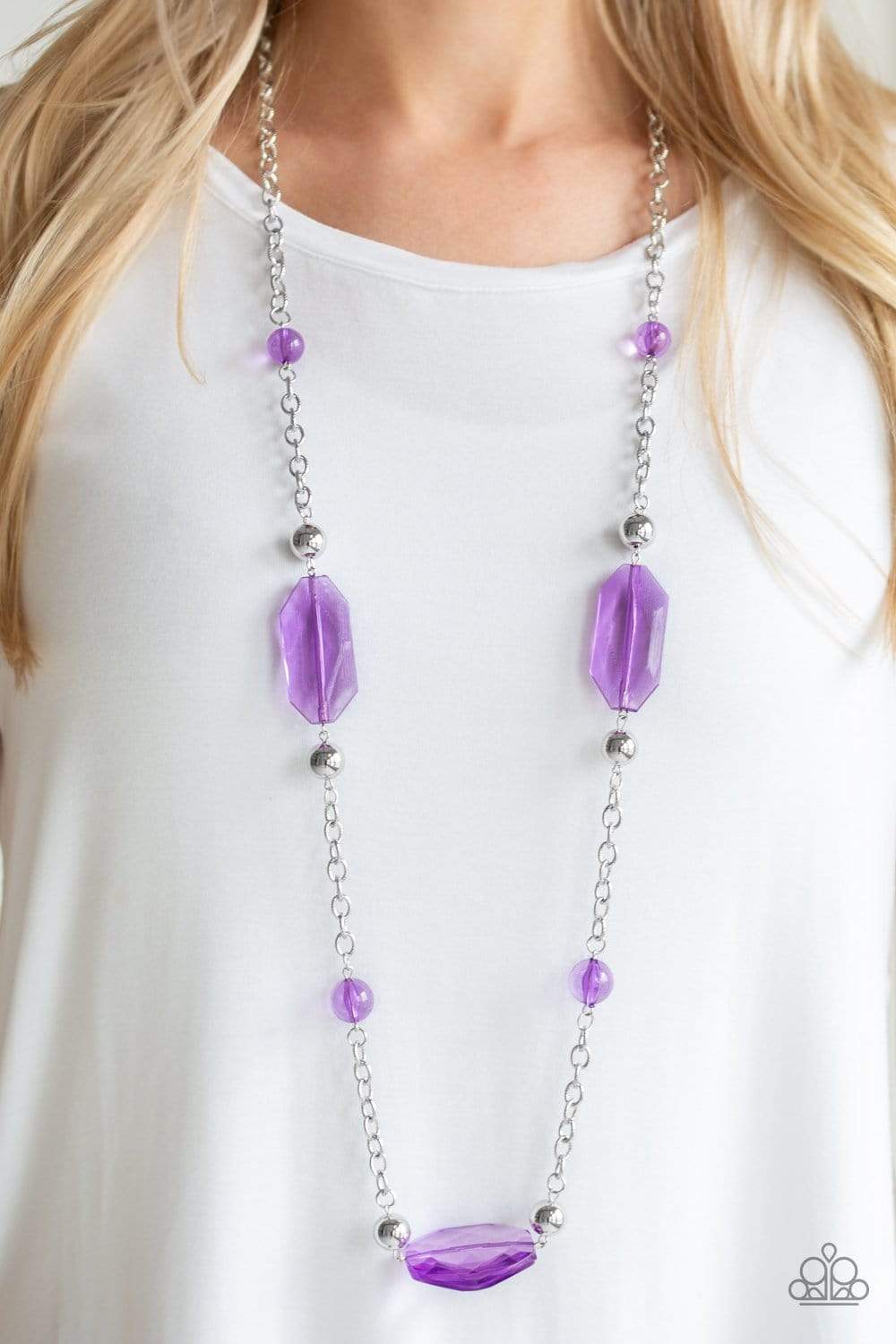 Crystal Charm - Purple Necklace
