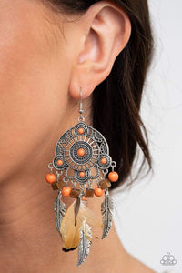 Desert Plains - Orange - Paparazzi Earrings