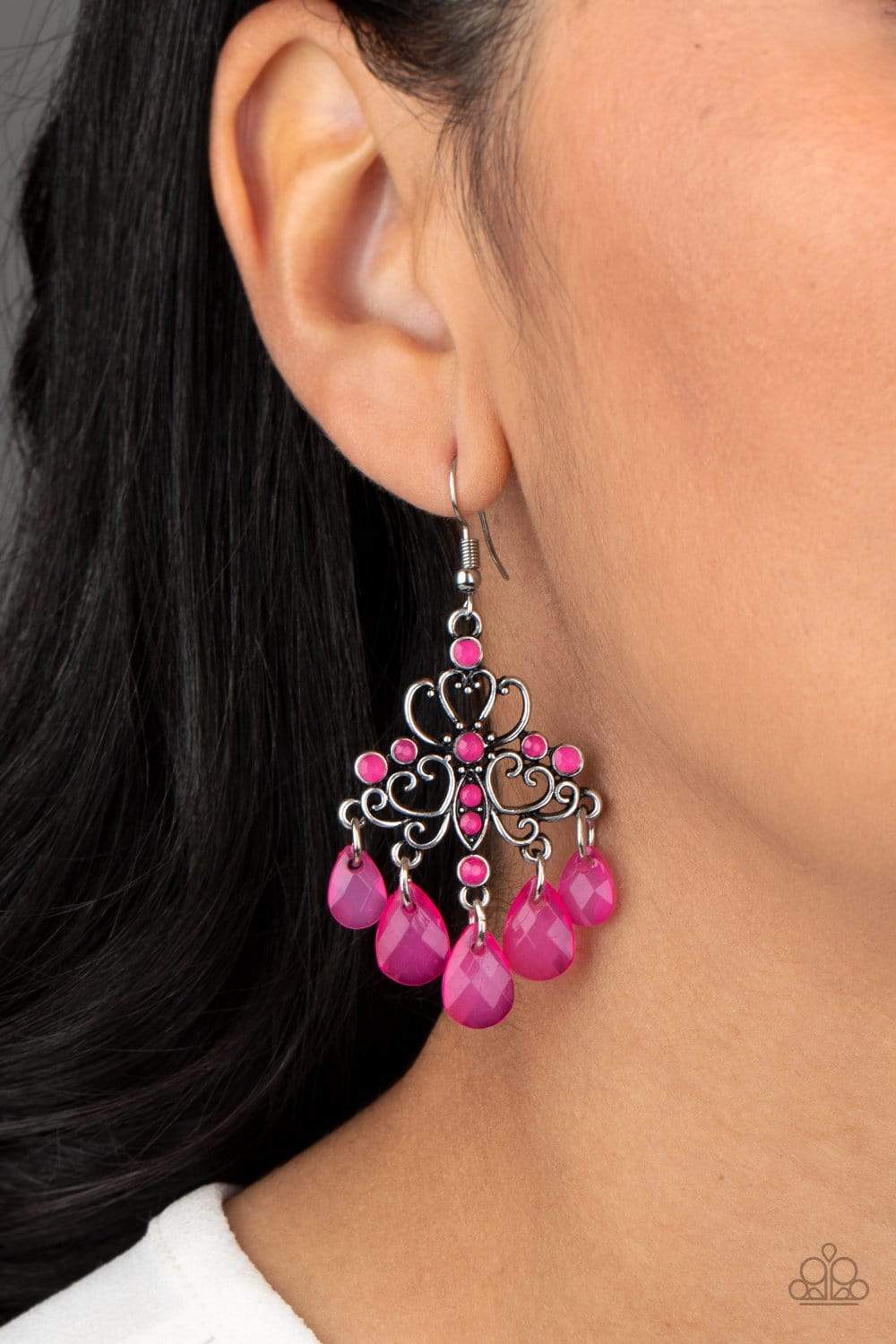 Dip It GLOW - Pink - Paparazzi Earrings