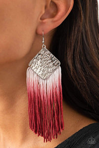 DIP The Scales - Red - Paparazzi Earrings