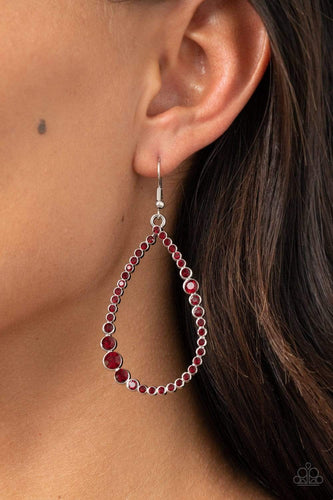 Diva Dimension - Red - Paparazzi Earrings