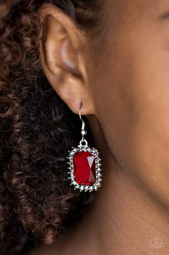 Downtown Dapper - Red - Paparazzi Earrings