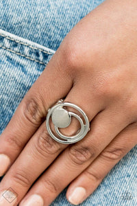 Edgy Eclipse - Silver - Paparazzi Ring