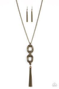 Enmeshed in Mesh - Brass Necklace