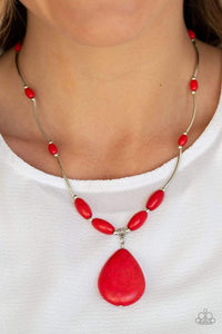 Explore The Elements - Red - Paparazzi Necklace