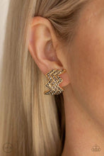 Load image into Gallery viewer, Fast as Lightning - Gold - Paparazzi Earrings