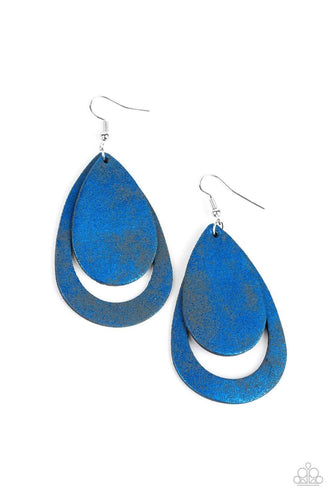 Fiery Firework - Blue Earrings