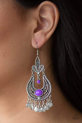 Fiesta Flair - Purple - Paparazzi Earrings