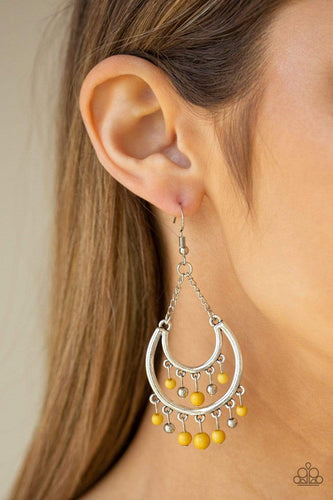 Free-Spirited Spirit - Yellow Earrings