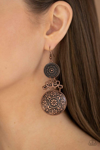 Garden Adventure - Copper - Paparazzi Earrings