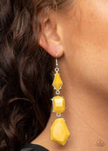 Load image into Gallery viewer, Geo Getaway - Yellow - Paparazzi Earrings