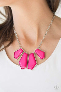 Get Up and GEO - Pink Necklace