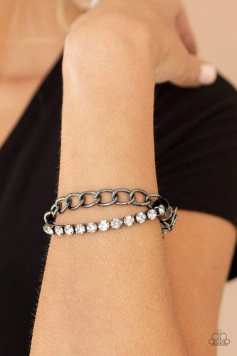 Glamour Grid - Black Necklace