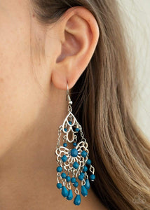 Glass Slipper Glamour - Blue - Paparazzi Earrings
