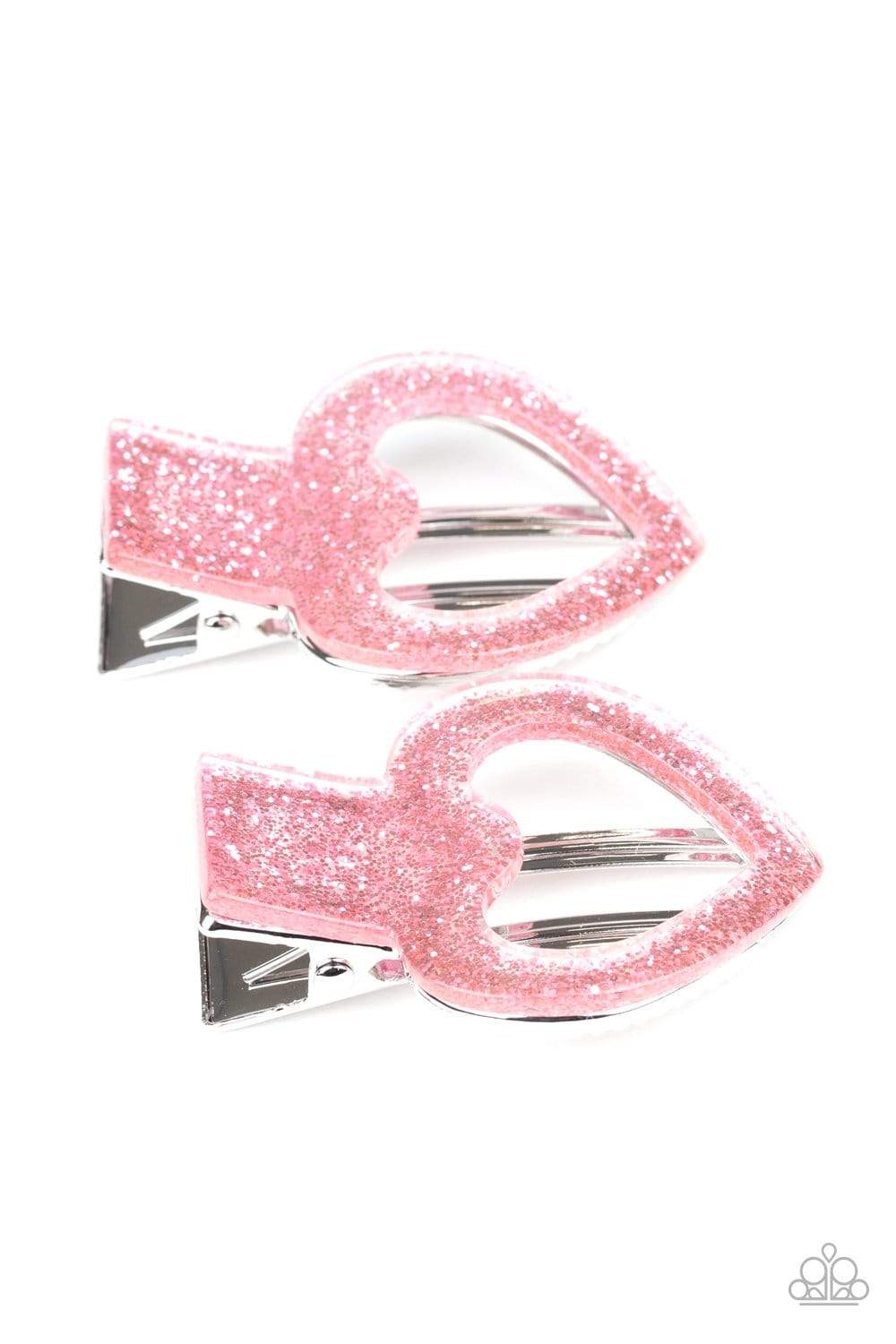 Glitter-Hearted - Pink - Paparazzi Hair Clip