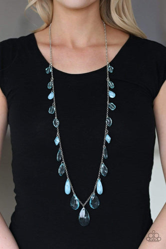GLOW And Steady Wins The Race - Blue - Paparazzi Necklace