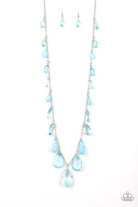GLOW And Steady Wins The Race - Blue - Paparazzi Necklace
