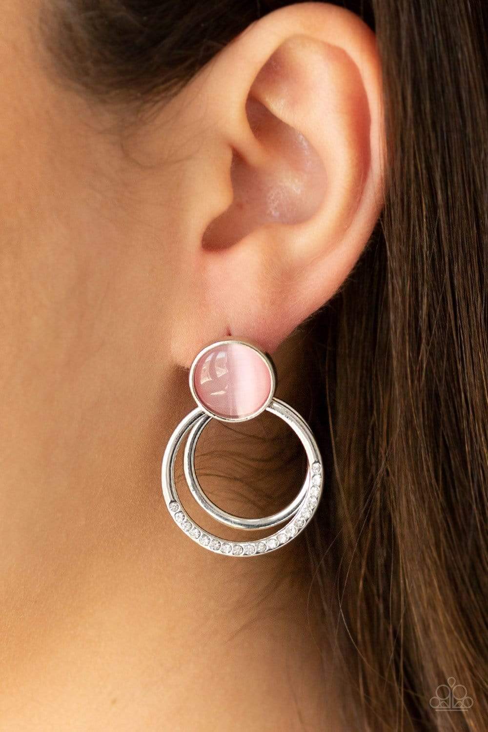 Glow Roll - Pink - Paparazzi Earrings