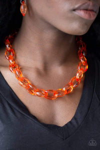 Ice Queen - Orange Necklace