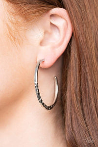 Imprinted Intensity - Silver - Paparazzi Earrings