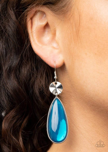 Jaw-Dropping Drama - Blue - Paparazzi Earrings