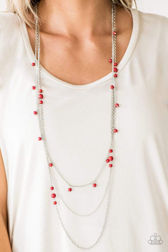 Laying The Groundwork - Red - Paparazzi Necklace