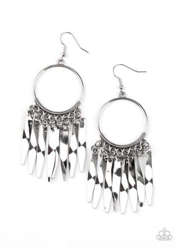 Let GRIT Be! - Silver - Paparazzi Earrings