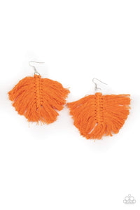 Macrame Mamba - Orange - Paparazzi Earrings