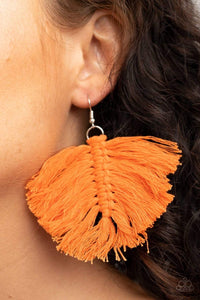 Macrame Mamba - Orange - Paparazzi Earrings