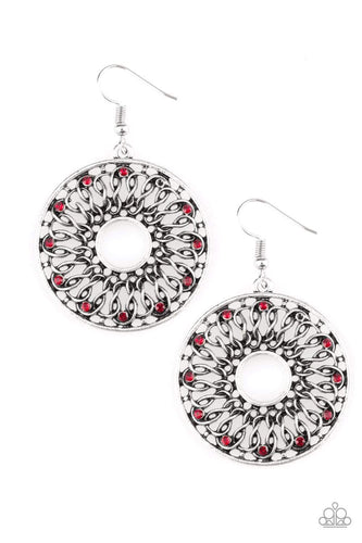 Malibu Musical - Red - Paparazzi Earrings