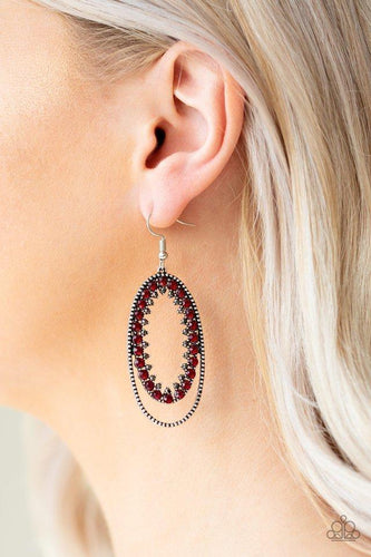 Marry Into Money - Red - Paparazzi Earrings