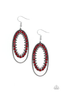 Marry Into Money - Red - Paparazzi Earrings
