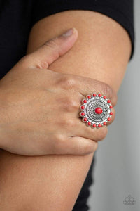 Mesa Mandala - Red - Paparazzi Ring