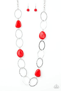 Modern Day Malibu - Red Necklace