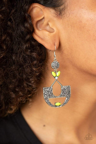 Modern Day Mecca - Yellow - Paparazzi Earrings