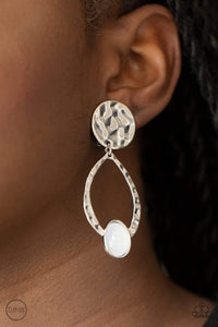 Opal Obsession - White - Paparazzi Earrings