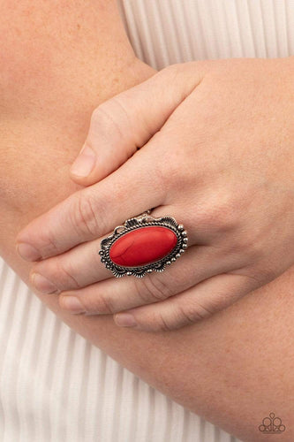 Open Range - Red - Paparazzi Ring