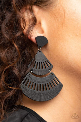 Oriental Oasis - Black - Paparazzi Earrings