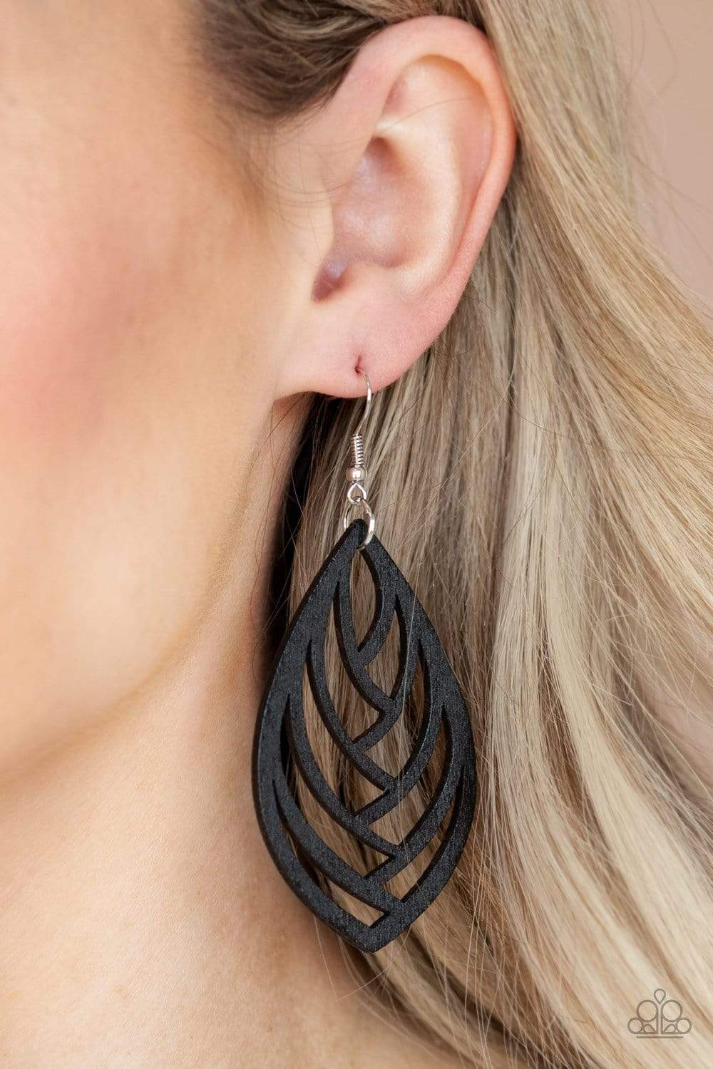 Out of the Woodwork - Black - Paparazzi Earrings